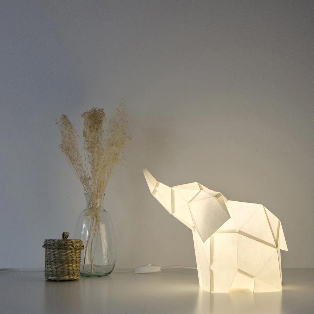 Baby Elephant - DIY Colour Paperlamp - Cotton White