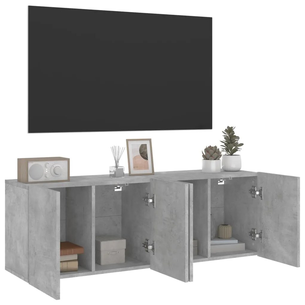 Móveis de parede para TV 2 pcs 60x30x41 cm cinzento cimento