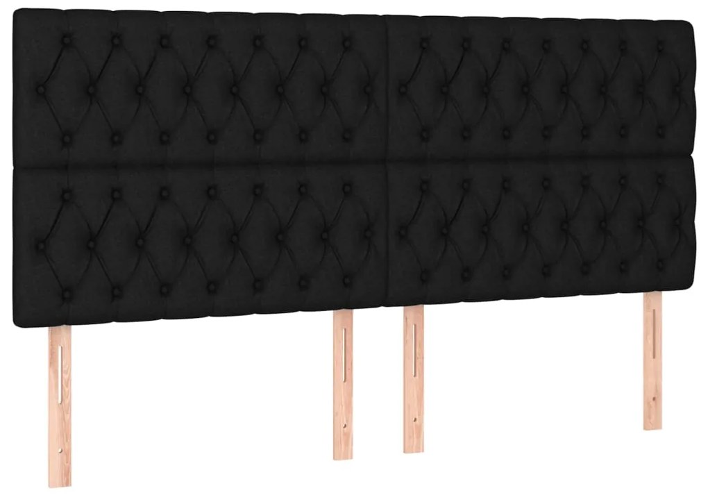 Estrutura de cama com cabeceira 200x200 cm tecido preto