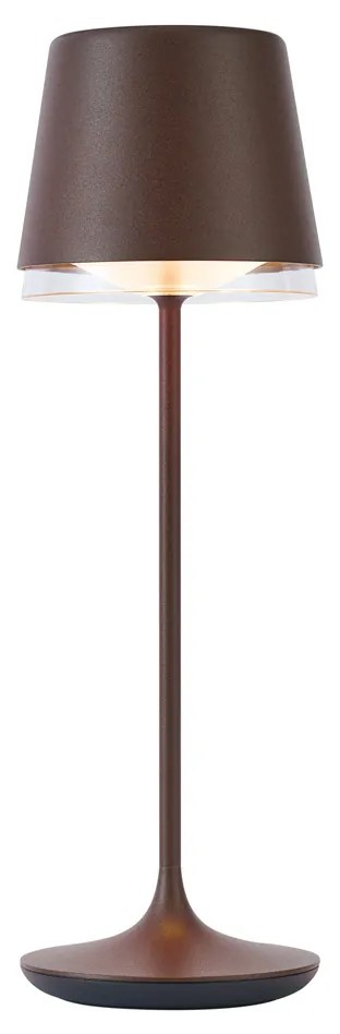 Candeeiro de mesa castanho ferrugem incluindo LED IP65 recarregável com estação de carregamento - Bass Moderno