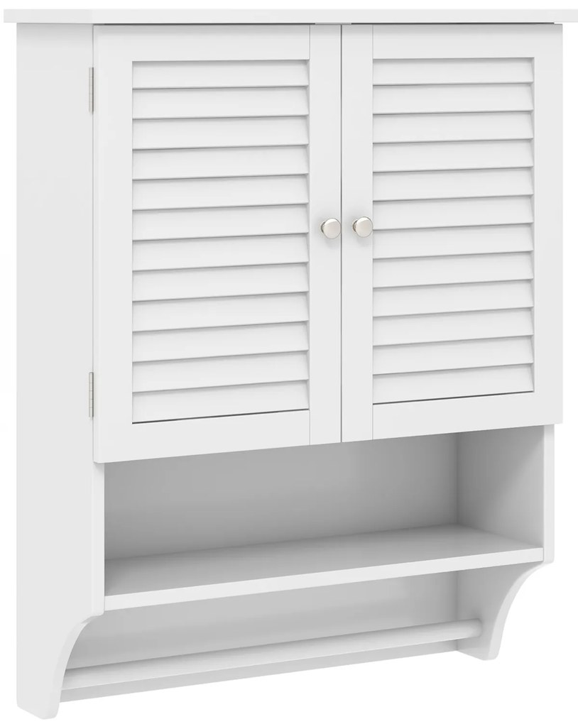Armário de chão para banheiro com prateleiras de porta, prateleira ajustável - natural