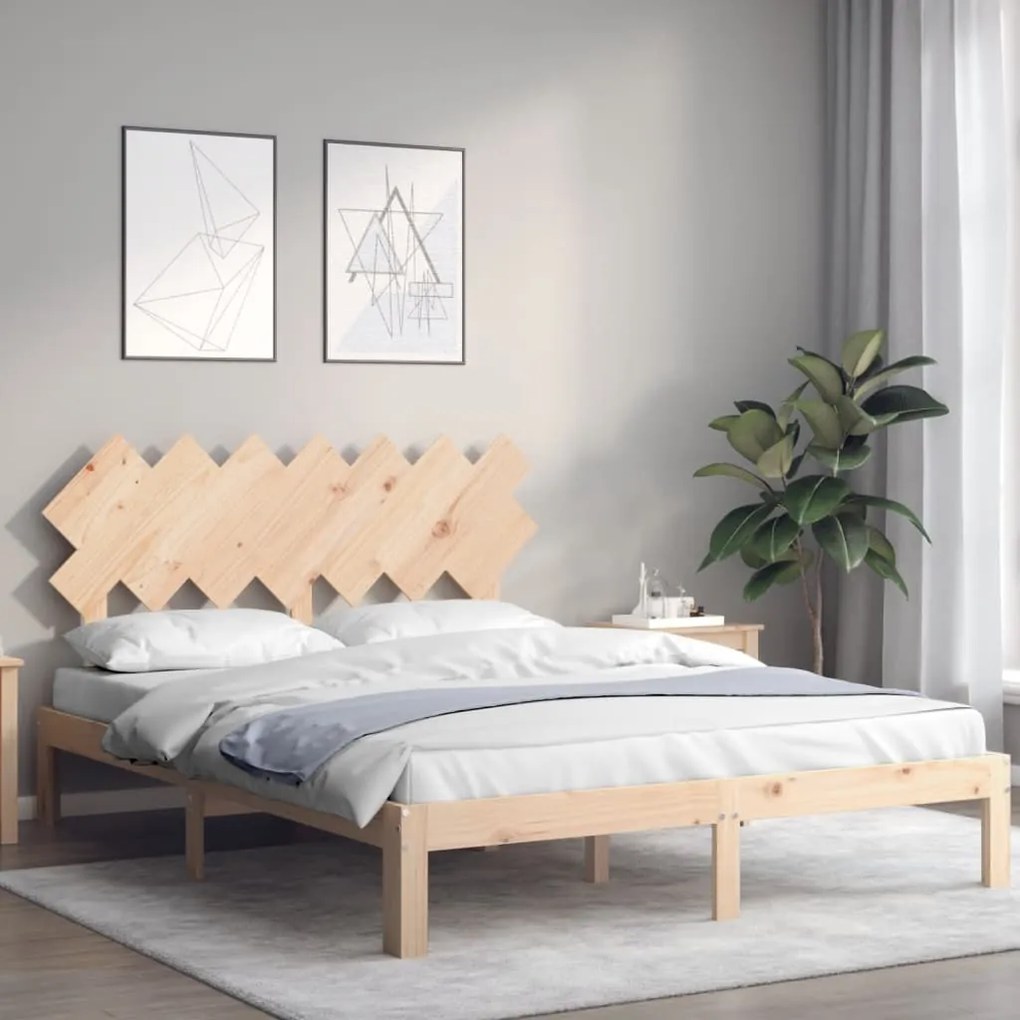 Cama sem colchão 140x200 cm madeira de pinho maciça