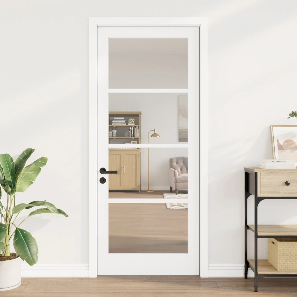 porta interna com vidro "ORKDAL" branca 86x211x4 cm