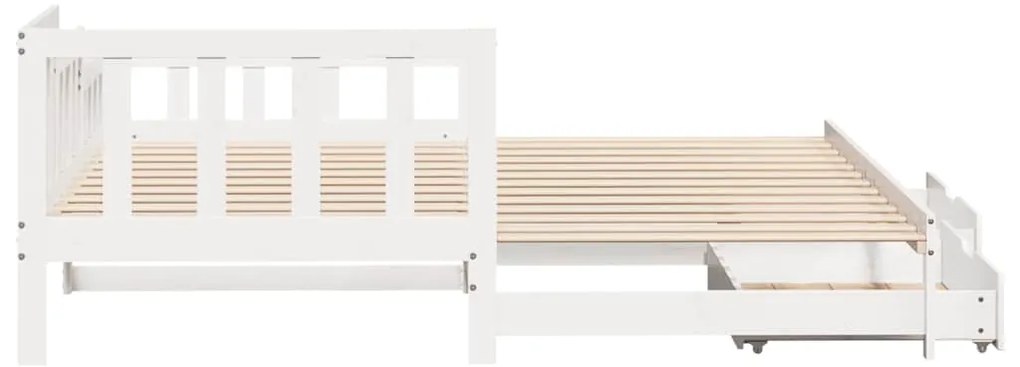 Sofá-cama com gavetão e gavetas sem colchão 90x200 cm branco
