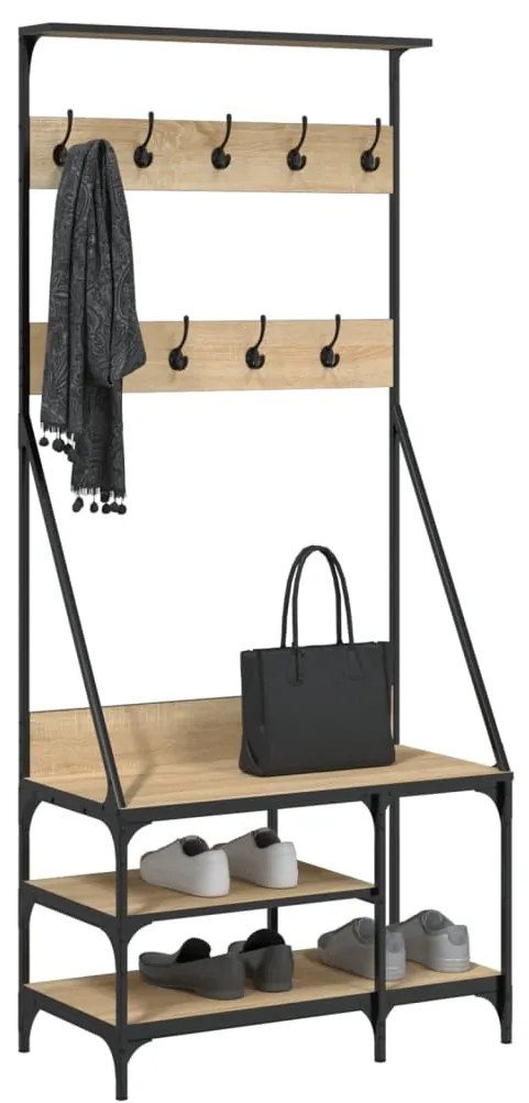Conjunto de Entrada - Bengaleiro c/ arrumação calçado 80x40x184 cm car
