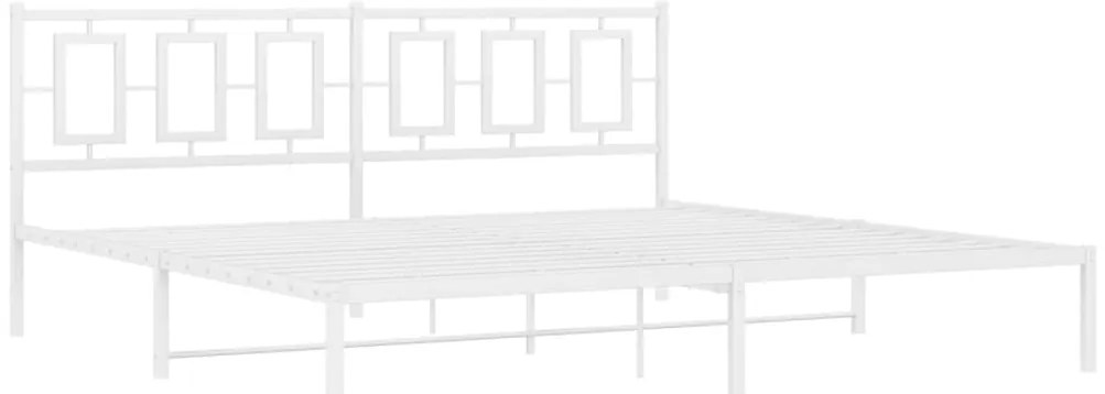 Estrutura de cama com cabeceira 193x203 cm metal branco
