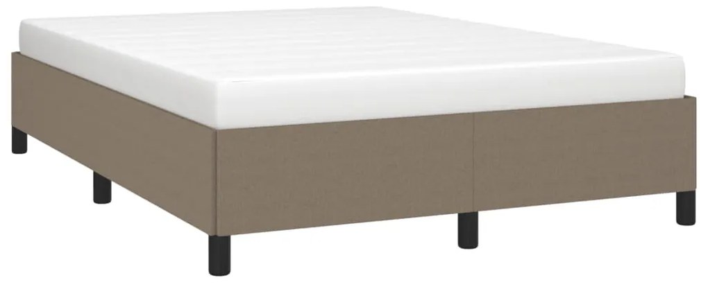 Cama sem colchão 140x200 cm tecido castanho-acinzentado