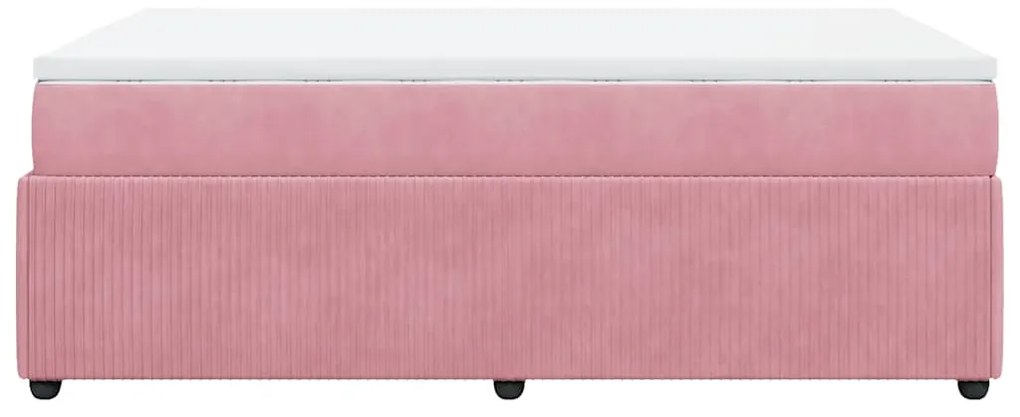 Cama boxspring com colchão 120x190 cm veludo rosa
