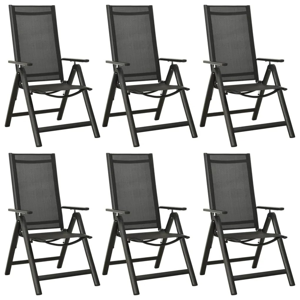 7 pcs conjunto de jantar para jardim alumínio antracite