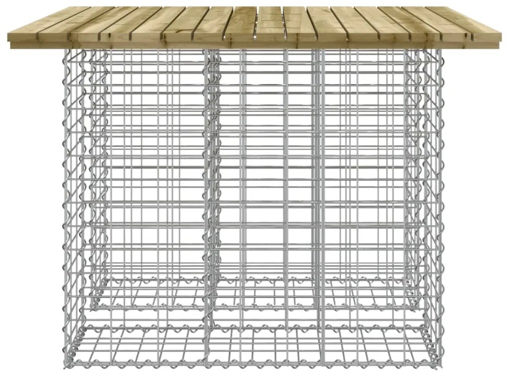 Banco de jardim c/ design gabião 100x102x72 cm pinho impregnado