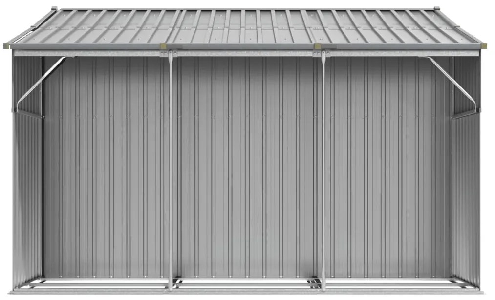 Abrigo de jardim 277x279x179 cm aço galvanizado cinzento