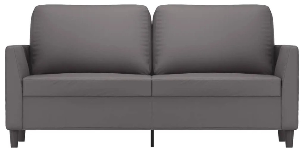 Sofá de 2 lugares 140 cm couro artificial cinza