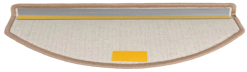 Tapetes de escadas 10 pcs 65x24x4 cm castanho-claro