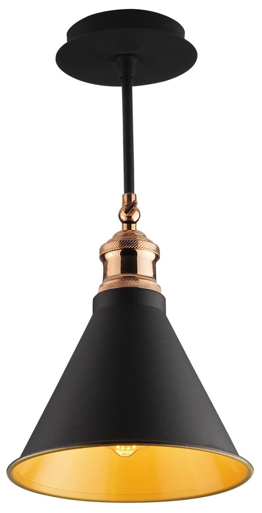 Candeeiro Suspenso Berceste – Preto – 20 cm x 40 cm