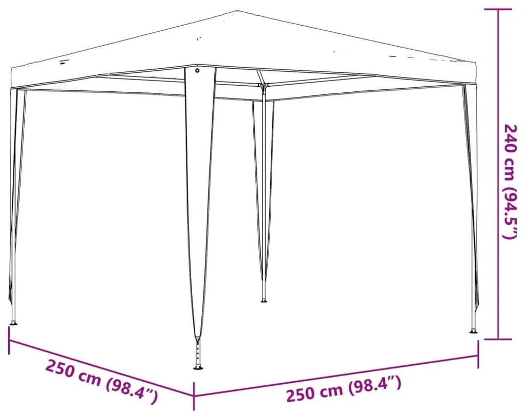 Tenda para festas 2,5x2,5 m azul