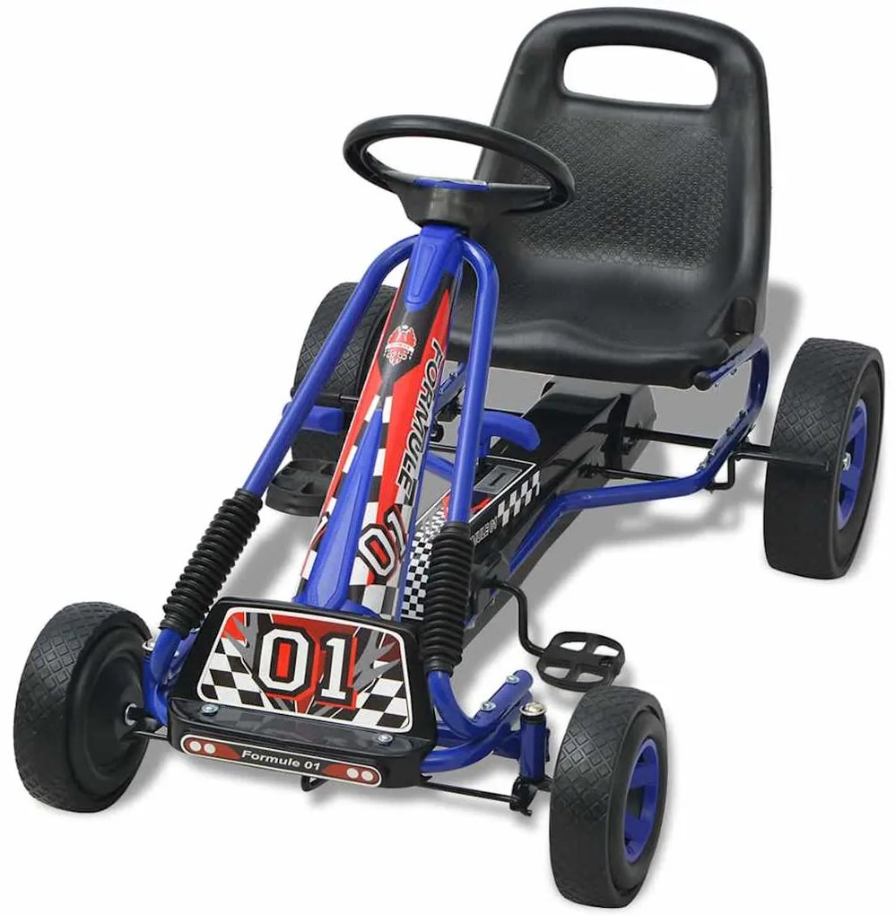 Kart a pedais com assento ajustável, azul
