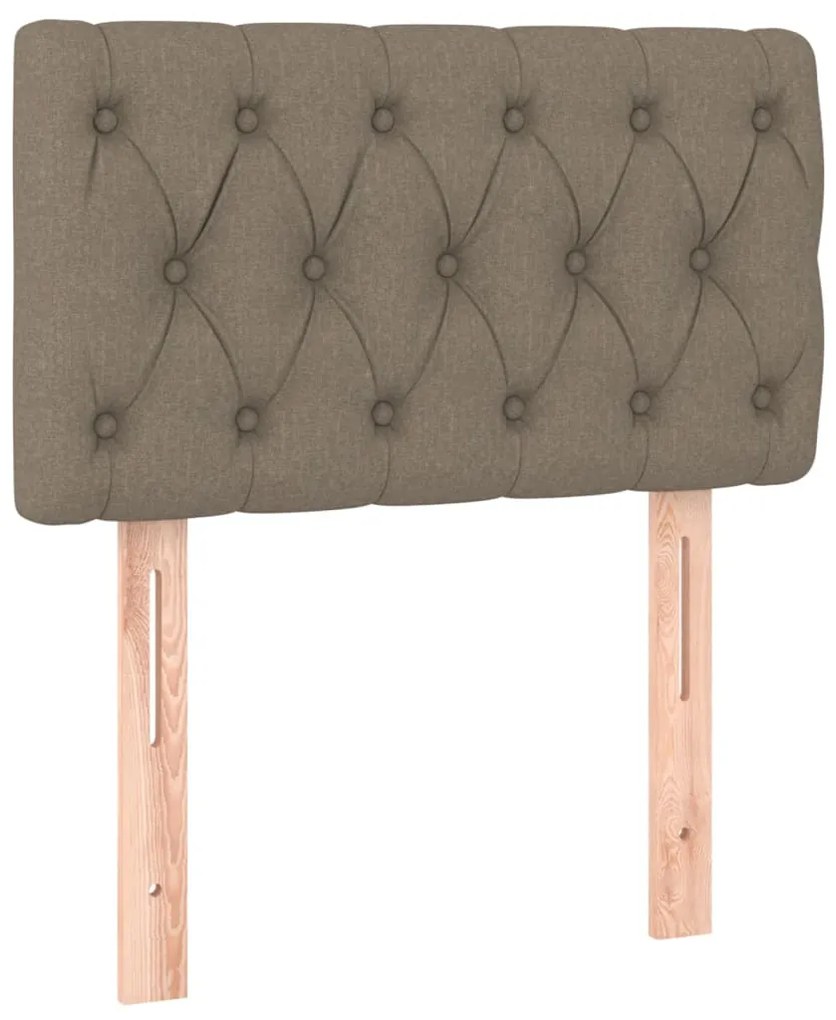Cama box spring + colchão/LED 80x200cm tecido cinza-acastanhado