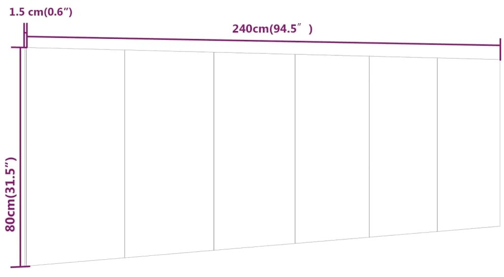 Cabeceira cama 240x1,5x80cm derivados madeira carvalho castanho