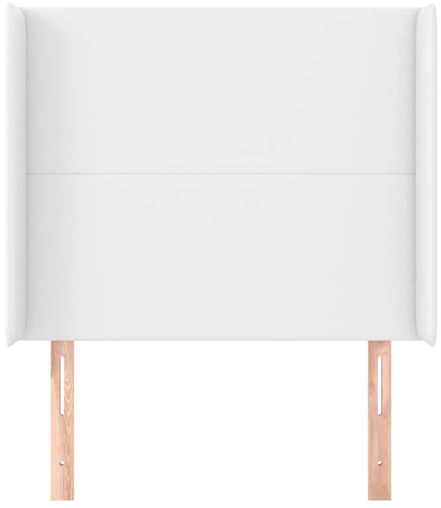 Cabeceira cama c/ abas couro artificial 103x16x118/128cm branco