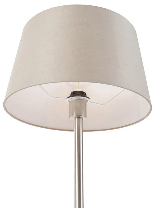 Candeeiro de mesa moderno em aço com cúpula bege 35 cm - Simplo Moderno