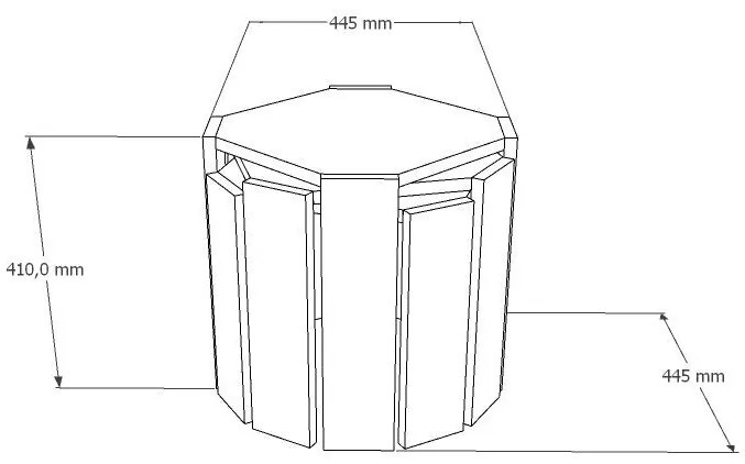 Mesa de Centro Lori – Preto Mármore – 44,5 x 41 x 44,5 cm