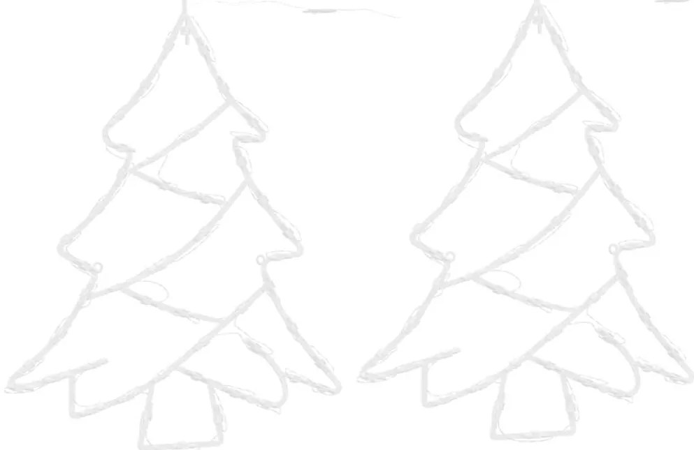Luzes de Natal silhueta da árvore 2 pcs 50 LEDs branco quente