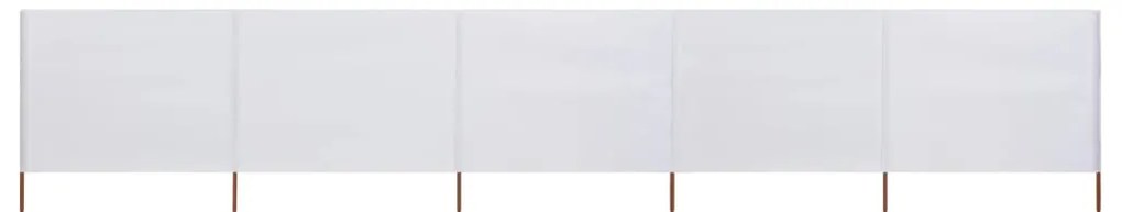 Para-vento com 5 painéis em tecido 600x160 cm cor areia branca