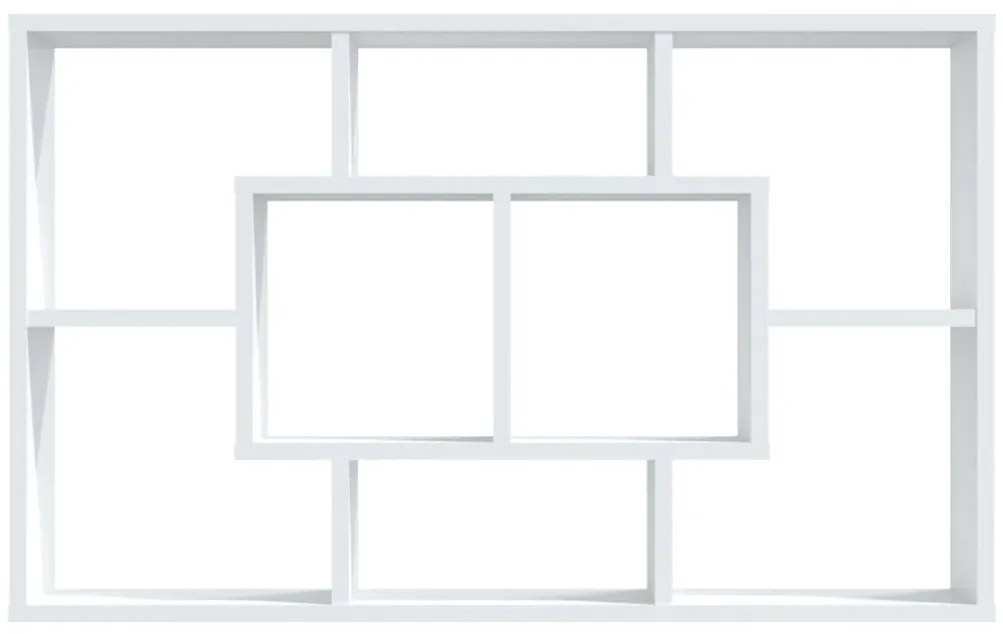 Prateleira de parede 85x16x52,5 cm madeira branco brilhante