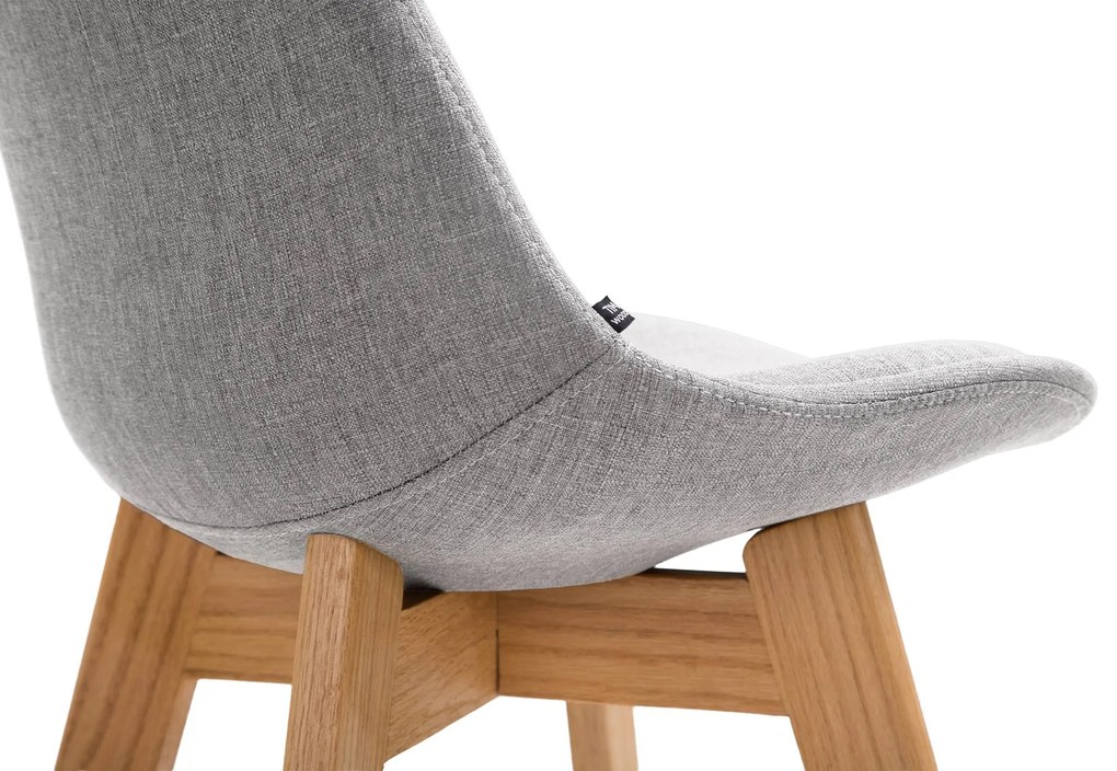 Banco de bar Cannes em tecido e com estrutura de Cor Natural 48 x 112 x 56 cm Cinzento