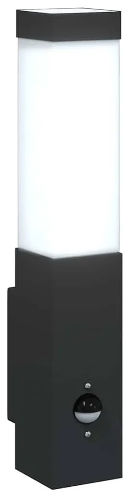 Luz de Parede Externa com Sensor Preto Aço Inoxidável IP44