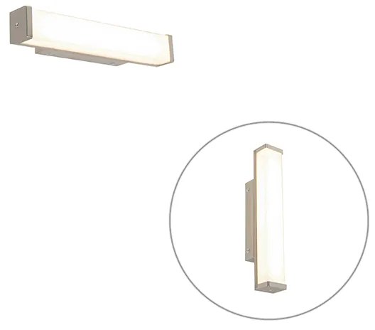 Candeeiro de parede para casa de banho em aço 32 cm com LED IP44 - Cascada Moderno