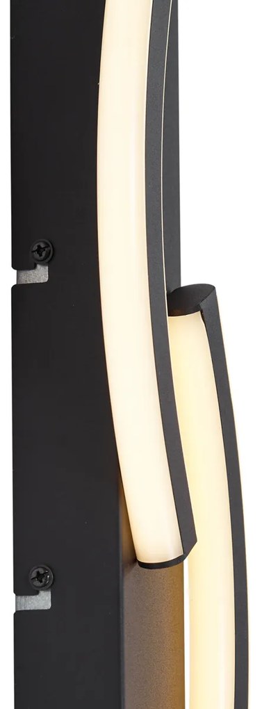 Candeeiro de parede de design preto regulável em 3 níveis 2-Light - Bummy