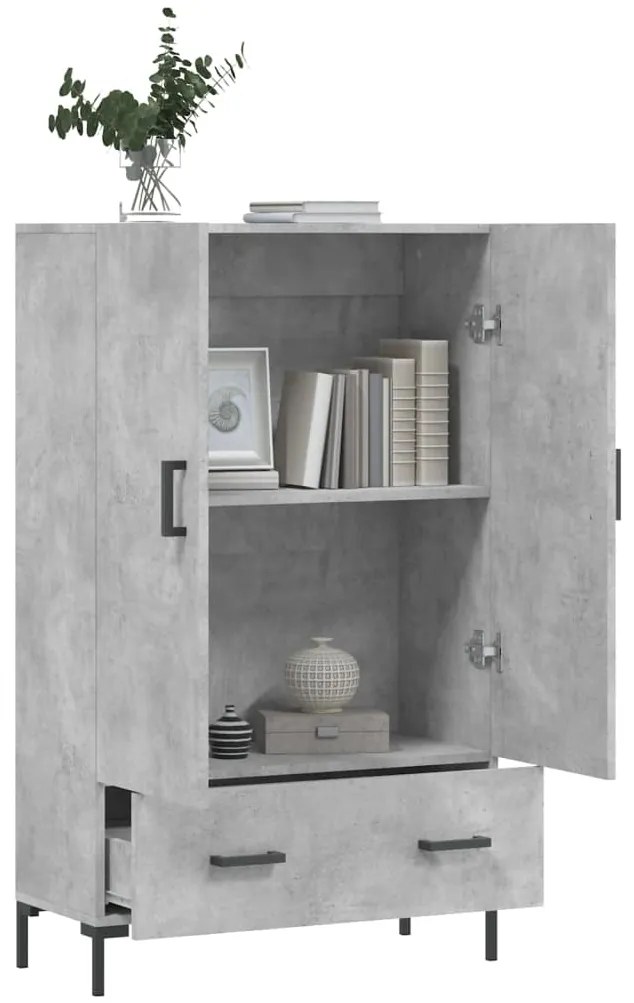 Aparador alto 69,5x31x115 cm derivados de madeira cinza-cimento