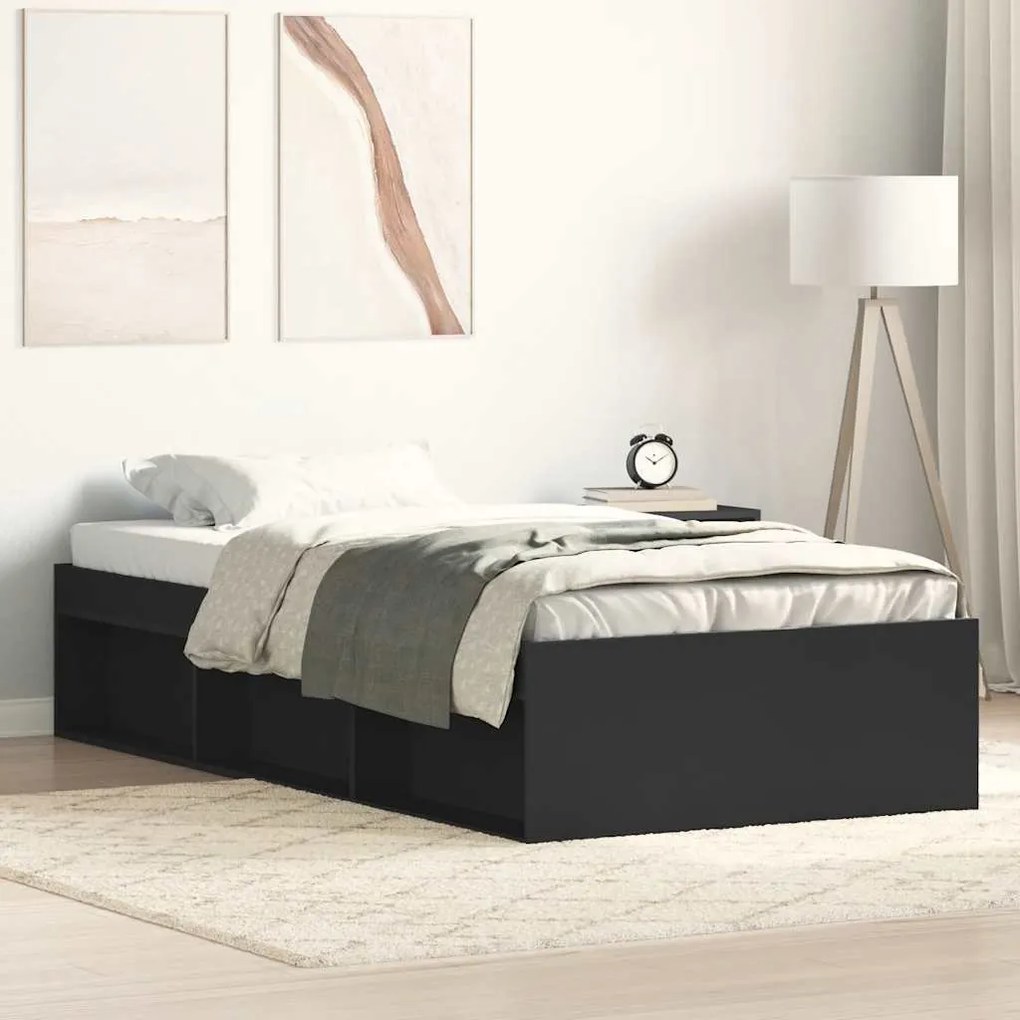 Estrutura de cama solteiro 75x190 cm preto