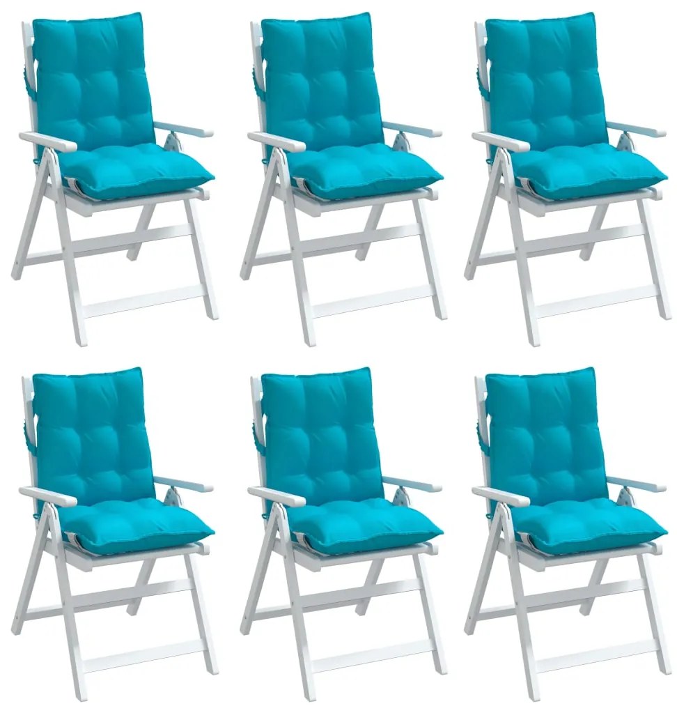 Almofadões cadeira encosto baixo 6 pcs tecido oxford turquesa