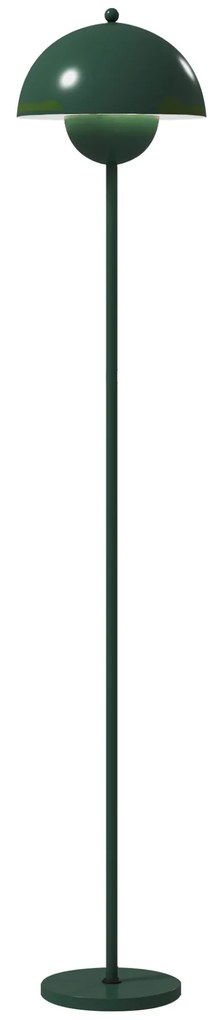 HOMCOM Candeeiro de Pé Moderno 155 cm Candeeiro de Pé para Sala com Ecrã em Forma de Taça Refletora de Luz Interruptor de Pé Suporte E27 sem Lâmpada para Quarto Escritório Sala de Estar Ø35x155 cm Verde