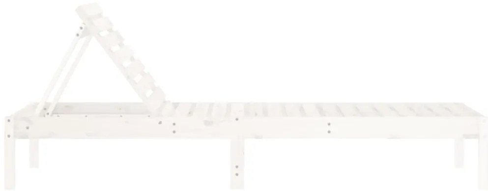 Espreguiçadeira 199,5x60x74 cm madeira de pinho maciça branco