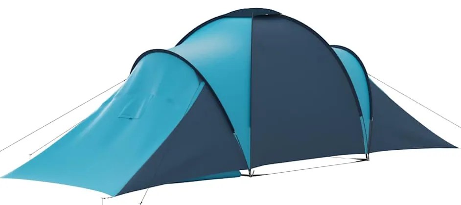 Tenda de campismo 6 pessoas azul e azul-claro