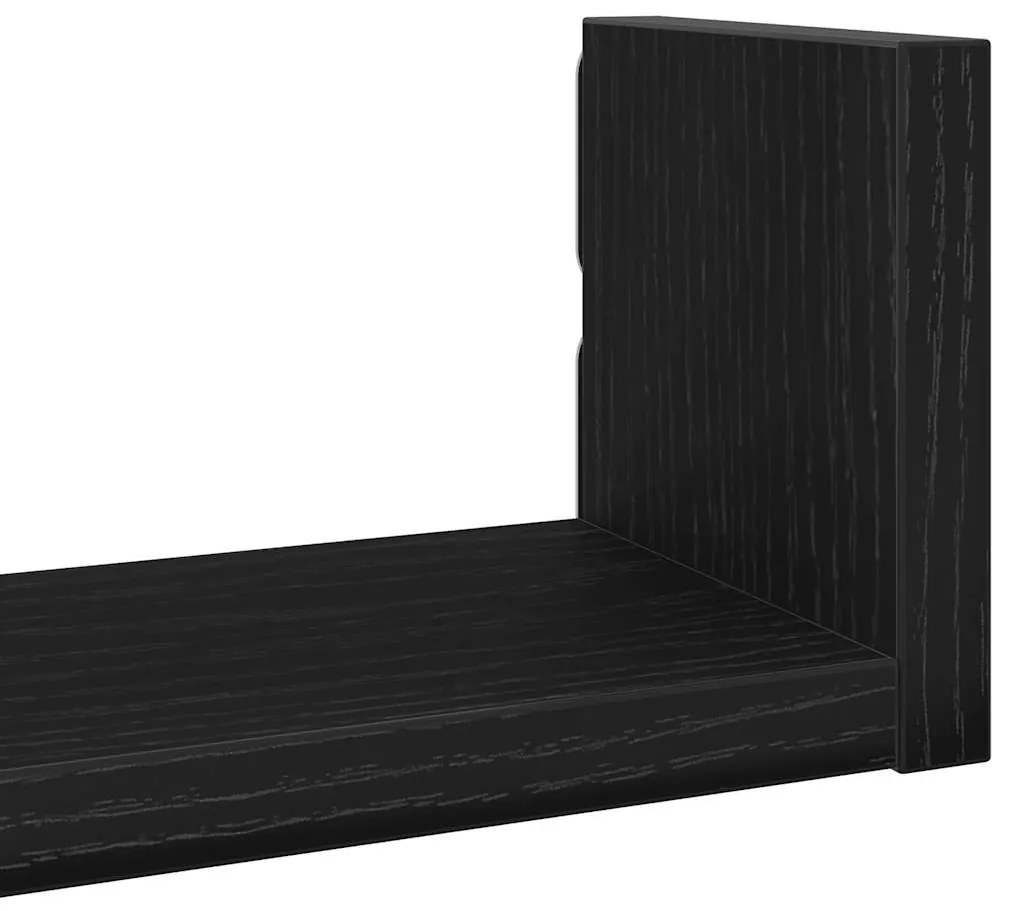 Prateleiras parede 3 pcs derivados madeira carvalho preto
