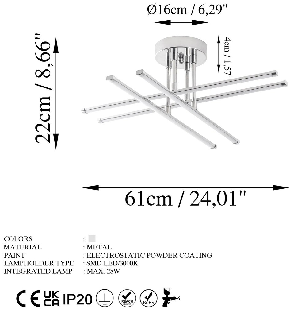 Chandelier Exhaust – Chrome – 61cm x 22cm