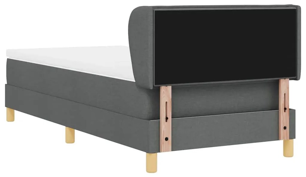 Cama Box Spring com Colchão vidaXL Cinza Escuro 80x200 cm Têxtil