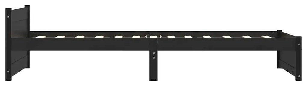 Estrutura cama pequena solteiro 75x190 cm madeira maciça preto