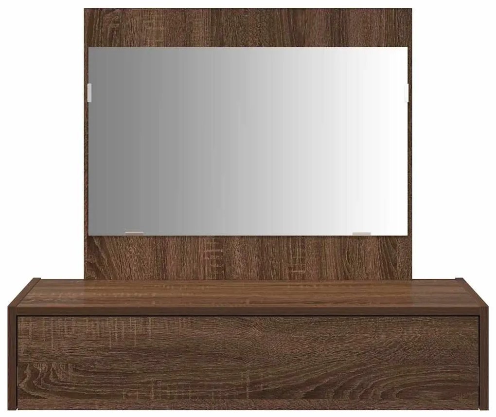 Mesa de Maquiagem de Parede Carvalho Castanho 83x40x70 cm