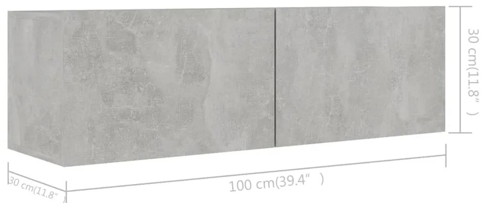 9 pcs conjunto de móveis de TV derivados madeira cinza cimento