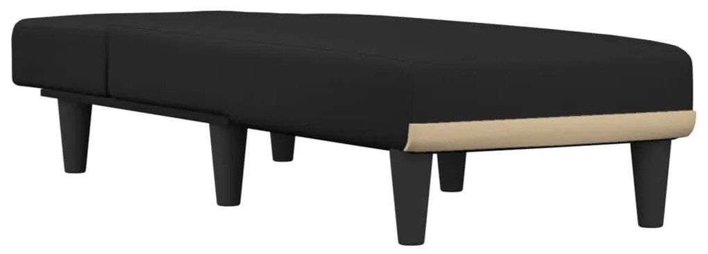 Chaise longue tecido preto