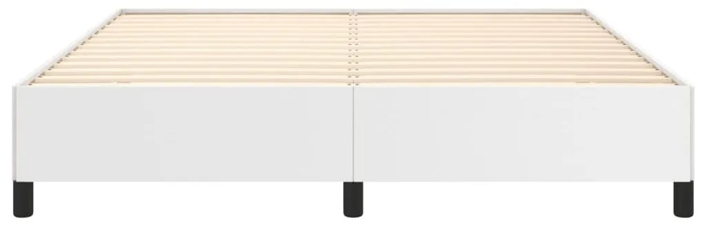 Estrutura de cama 160x200 cm couro artificial branco