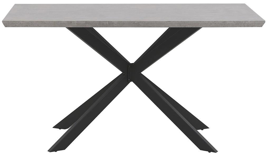 Mesa de jantar com efeito de concreto e preto 140 x 80 cm SPECTRA Beliani