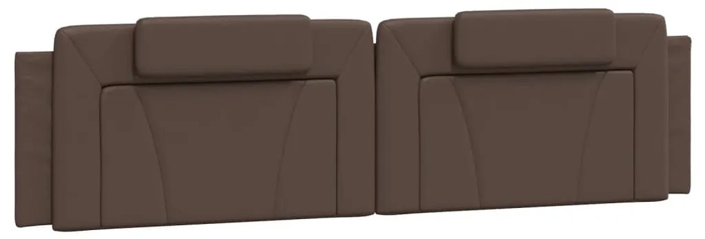 Estrutura cama c/ cabeceira 200x200cm couro artificial castanho