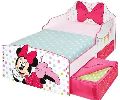 CAMA INFANTIL MINNIE COM COLCHÃO E ALMOFADA 145 cm x 77 cm x 65 cm