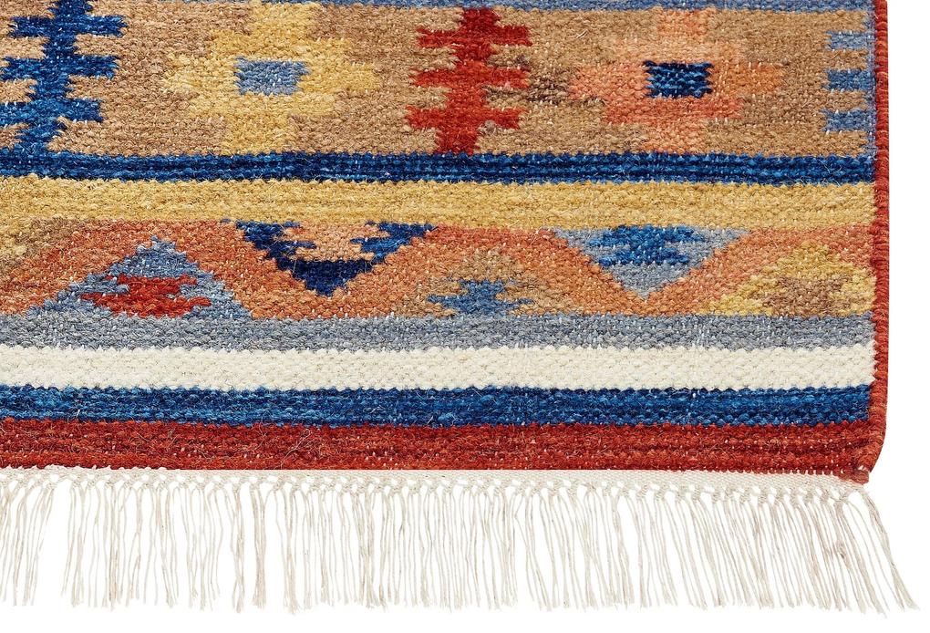 Tapete kilim de lã multicolor 80 x 150 cm NORAKERT Beliani